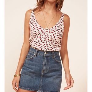 Reformation denim skirt